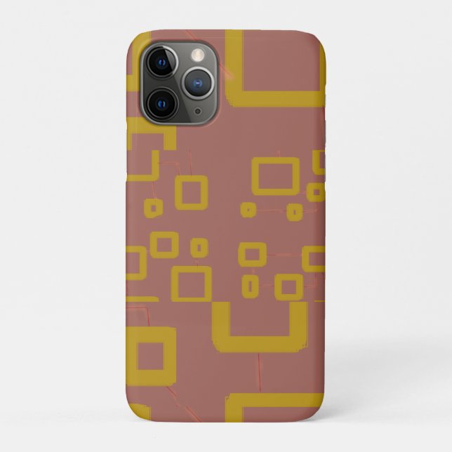 Capa Para iPhone 11 Pro Tema de desenho geométrico marrom iPhone / iPad ca (Verso)