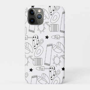 Capa Para iPhone 11 Pro Tema de Verão de Praia Contornos Padrão 