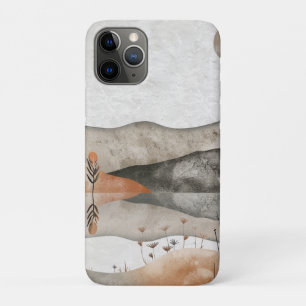Capa Para iPhone 11 Pro Terra Boêmia Lago Terracota Lua Paisagem