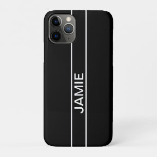 Capa Para iPhone 11 Pro Texto Personalizável Preto e Branco Moderno e Ou
