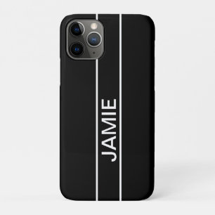 Capa Para iPhone 11 Pro Texto personalizável  Preto e branco modernos e n
