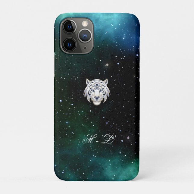 Capa Para iPhone 11 Pro Tigre do Céu Noturno Místico (Verso)