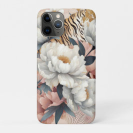 Capa Para iPhone 11 Pro Tigre elegante da vintage rústica floral
