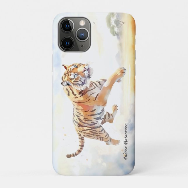 Capa Para iPhone 11 Pro Tigre na Ação 3 (Verso)