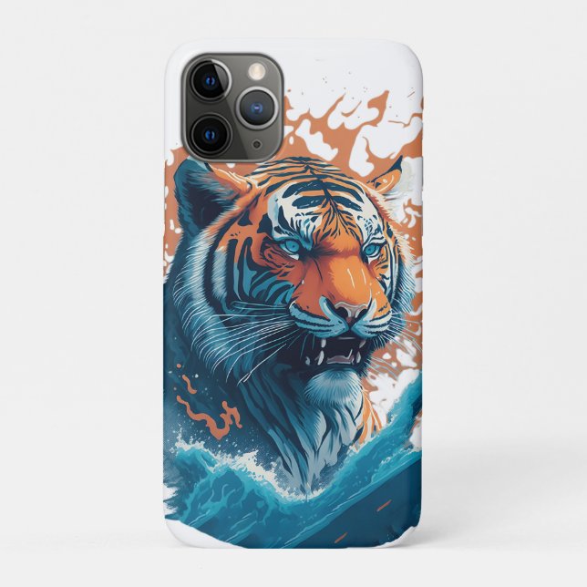Capa Para iPhone 11 Pro Tigre na Água - Presente perfeito para o amante do (Verso)