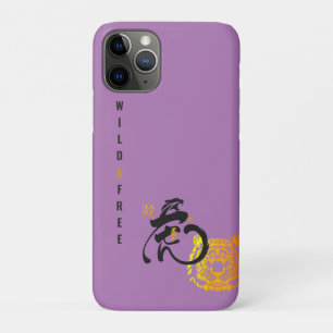 Capa Para iPhone 11 Pro Tigre Roxo Selvagem e Chinoiserie Livre