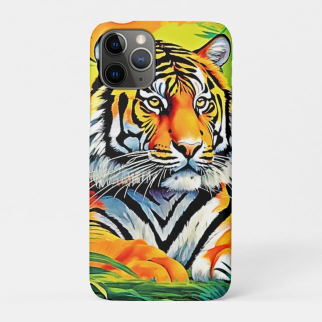 Capa Para iPhone 11 Pro Tigre Tropical (Verso)