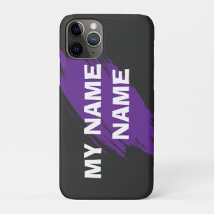 Capa Para iPhone 11 Pro Tinta roxa texto personalizado