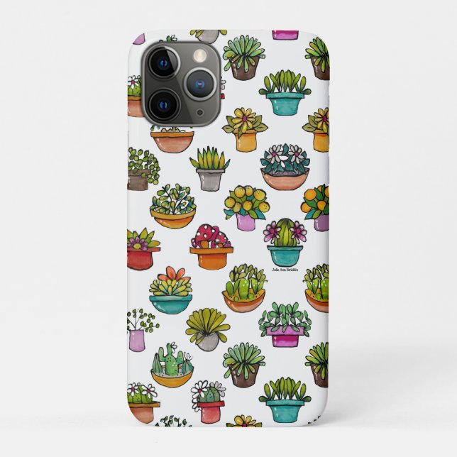 Capa Para iPhone 11 Pro Tinte Plantas Em Vasos (Verso)