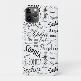 Capa Para iPhone 11 Pro Tipografia Sophia Preto Branco