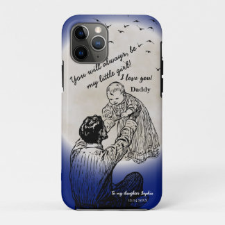 Capa Para iPhone 11 Pro To My Daughter from Daddy Emotional Moon Design