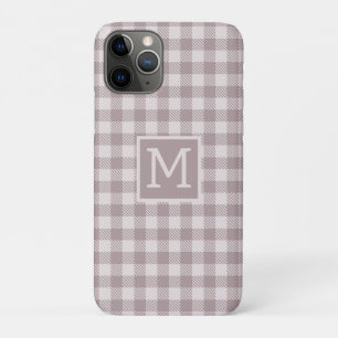 Capa Para iPhone 11 Pro Toalha de Monograma Bege Xadrez Buffalo Estilo Faz