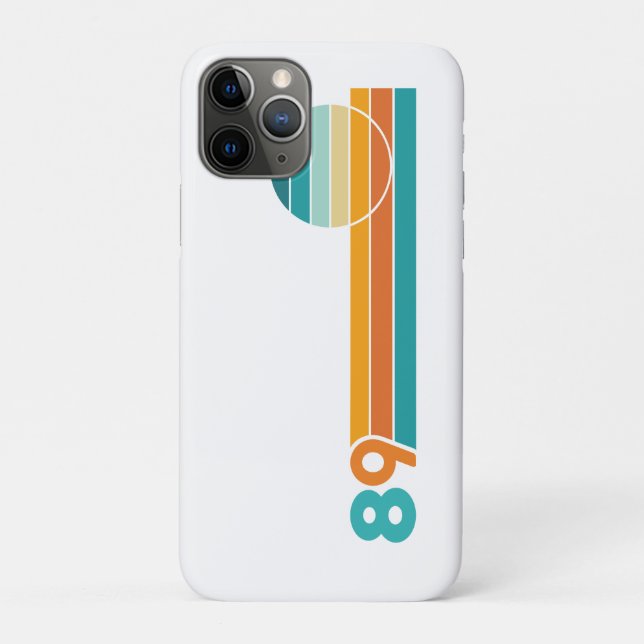Capa Para iPhone 11 Pro Toalha de Praia Retro Pôr do Sol 89 (Verso)