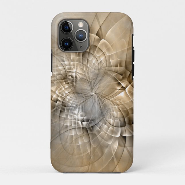 Capa Para iPhone 11 Pro Tons da Terra Textura de Arte Fractal Moderna Abst (Verso)