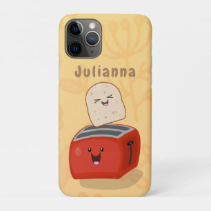 Capa Para iPhone 11 Pro Torrada de kawaii e desenho animado em torradeira