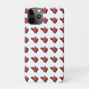 Capa Para iPhone 11 Pro Três Carros vintage Vermelhos E Brancos Clássico