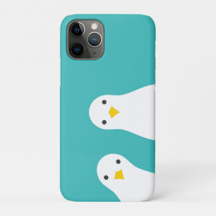 Capa Para iPhone 11 Pro Turquesa ilustrativa das gaivotas engraçadas
