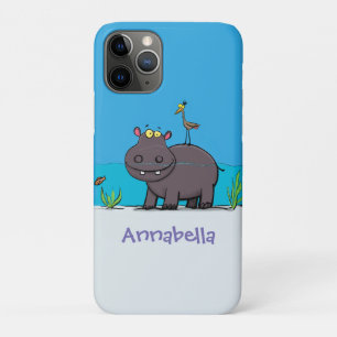 Capa Para iPhone 11 Pro Um hipopótamo engraçado bonito com desenhos animad