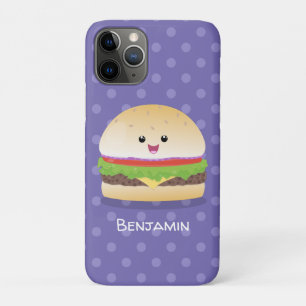 Capa Para iPhone 11 Pro Um lindo desenho animado de hambúrguer de kawaii 