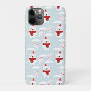 Capa Para iPhone 11 Pro Urso Polar de Natal Bonito