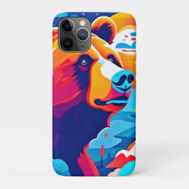 Capa Para iPhone 11 Pro Urso Vibrante, Cena Ligada