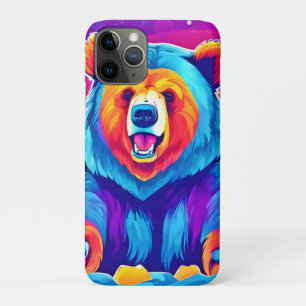 Capa Para iPhone 11 Pro Urso Vibrante na Neve