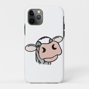 Capa Para iPhone 11 Pro vaca de desenho animado preto branco rosa beijo ci