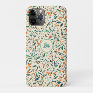 Capa Para iPhone 11 Pro Verde Silenciado Laranja Videira Botânica Primaver