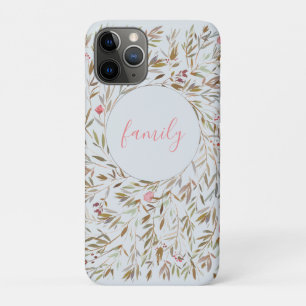 Capa Para iPhone 11 Pro Verdura Floral Simples Moderna Wreath