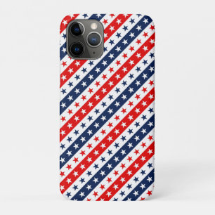 Capa Para iPhone 11 Pro Vermelho, Branco e Azul Patriótico EUA Estrelas e