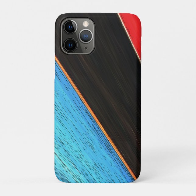 Capa Para iPhone 11 Pro Vermelho Preto E Azul 312 (Verso)