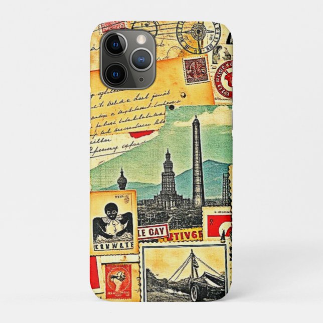 Capa Para iPhone 11 Pro Viagem Postal Histórica (Verso)