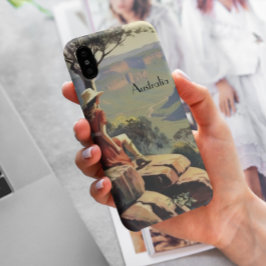 Capa Para iPhone 11 Pro Viagens vintage Poster da Austrália Canyon