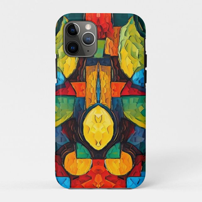 Capa Para iPhone 11 Pro Vibrant Dreams Geometry – Bold Modern Abstract Art (Verso)