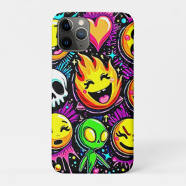 Capa Para iPhone 11 Pro Vibrant Emoji Pop Art