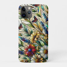 Vidro-Design, flores e borboletas