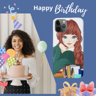 Capa Para iPhone 11 Pro Vintage Books Educação Bonito Rapariga Foto do Coe