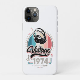 Capa Para iPhone 11 Pro Vintage desde fones de ouvido de 1974