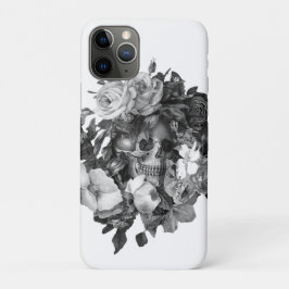 Capa Para iPhone 11 Pro Vintage Floral Skull Classic Personalizável