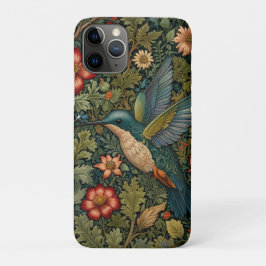 Capa Para iPhone 11 Pro Vintage hummingbird art botanic chic