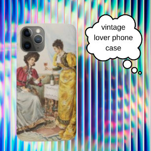 Capa Para iPhone 11 Pro Vintage Retro Women Bebendo Wine