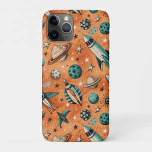 Capa Para iPhone 11 Pro Vintage Spacecraft Rocket ships Pattern - Cosmos(5