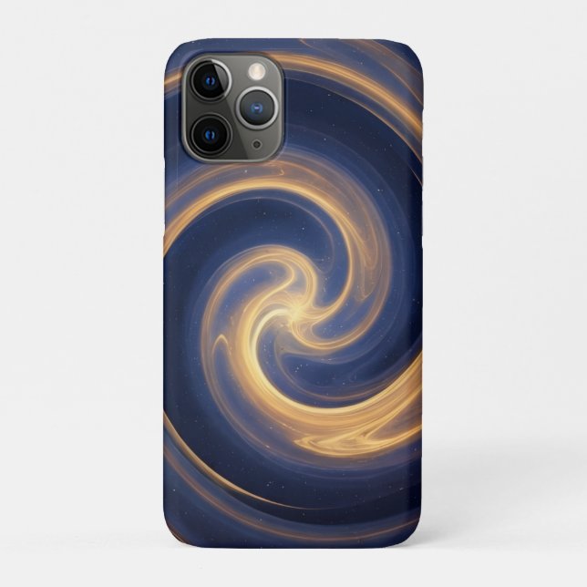 Capa Para iPhone 11 Pro Vórtice Cósmico de Luz Dourada (Verso)