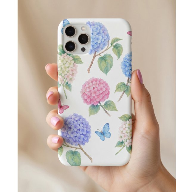 Capa Para iPhone 11 Pro Watercolor Hydrangea Floral (Criador carregado)
