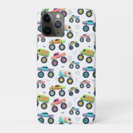 Capa Para iPhone 11 Pro Watercolor Monster Car Trucks kids