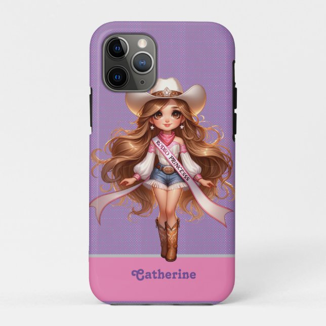 Capa Para iPhone 11 Pro Western Cowgirl Rodeo Princess 1 Personalizada (Verso)