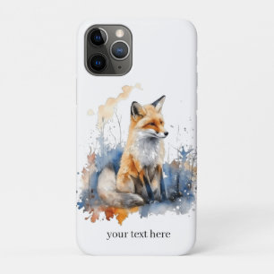 Capa Para iPhone 11 Pro Whispers da Raposa Selvagem em Aquarela, personali