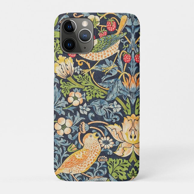 Capa Para iPhone 11 Pro William Morris Strawberry Thief Padrão Floral (Verso)