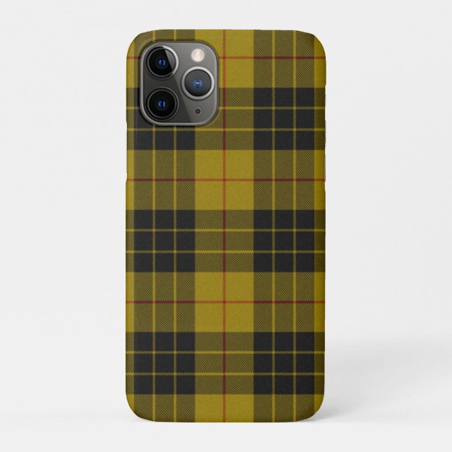Capa Para iPhone 11 Pro Xadrez amarela de tartan MacLeod (Verso)