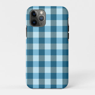 Capa Para iPhone 11 Pro Xadrez Azul Moderno Simples